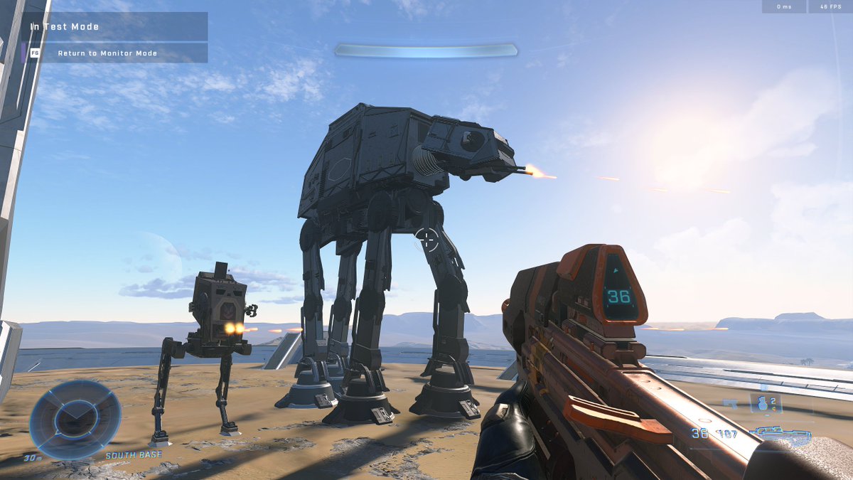 DanBrindleyArt's tweet image. Got around to making that AT-AT in #Halo Infinite Forge :)