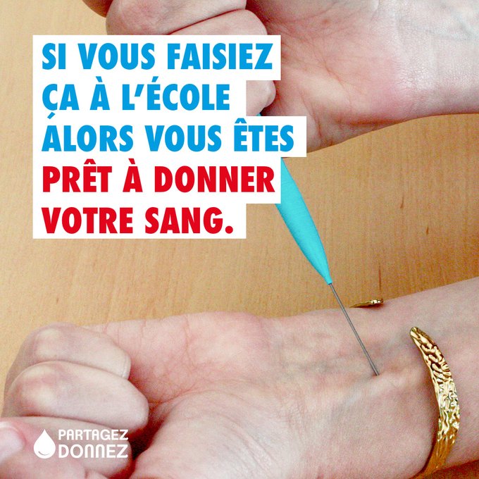 [communication] 📢
Mais cette campagne de #rentrée2022 de l'<a href="/EFS_dondesang/">Établissement français du sang</a> ! 🩸
Génie ! 👏