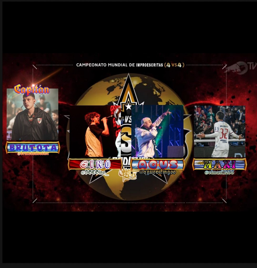 GLImproEscritas's tweet photo. 🔥¡¡SEXTO EQUIPO DE GOD LEVEL IMPROESCRITAS CONFIRMADO!!🔥
TEAM BRUTOTA 🇦🇷 + 🇵🇪 + 🇦🇷 + 🇺🇾
¡El Dream Team ha llegado! 🔥
Gino, Agus y Maxi son los elegidos por el capitán Brutota para intentar triunfar en la liga.
Como crees que le irá a este team en las jornadas?? 👇🏽👀 https://t.co/NgxLQ3wpJc