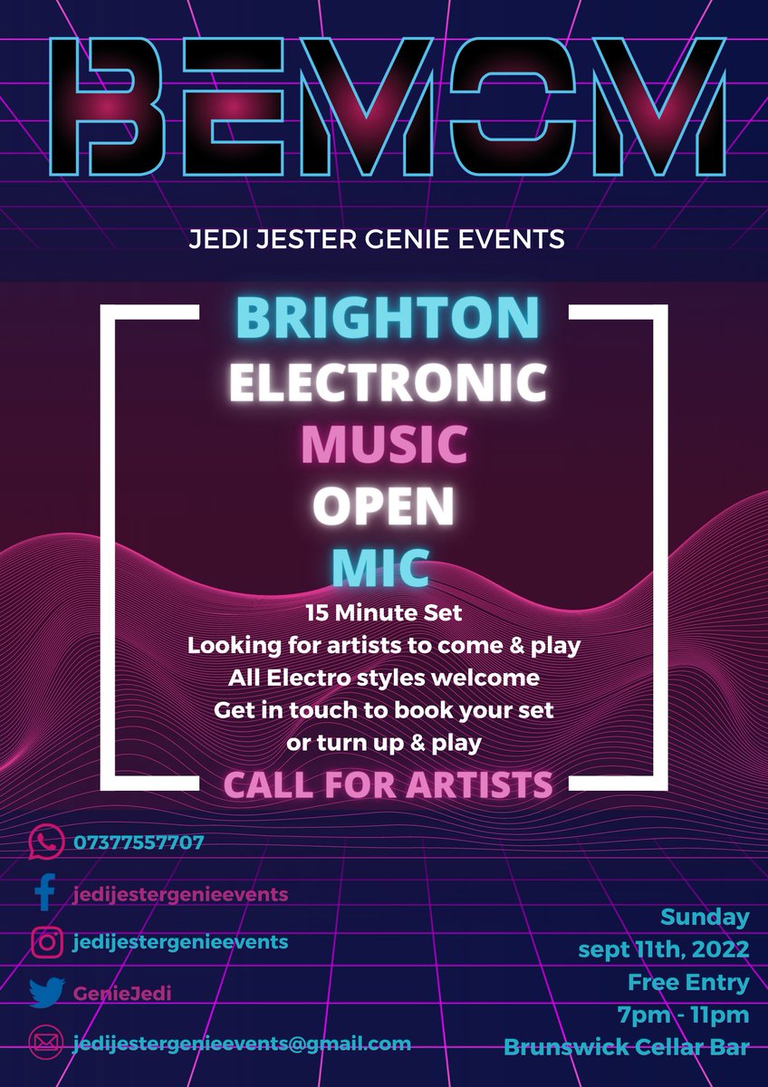 BEMOMUK's tweet photo. It's only 2 weeks until we have our second #BEMOM &amp; we're excited! Join us on September 11th 7pm @ @Brunswickpub There's a few slots left for booking All #Electro styles welcome Drop a comment below or contact jedijestergenieevents@gmail.com to book your set
#electronicmusic https://t.co/47ODEfkbDf