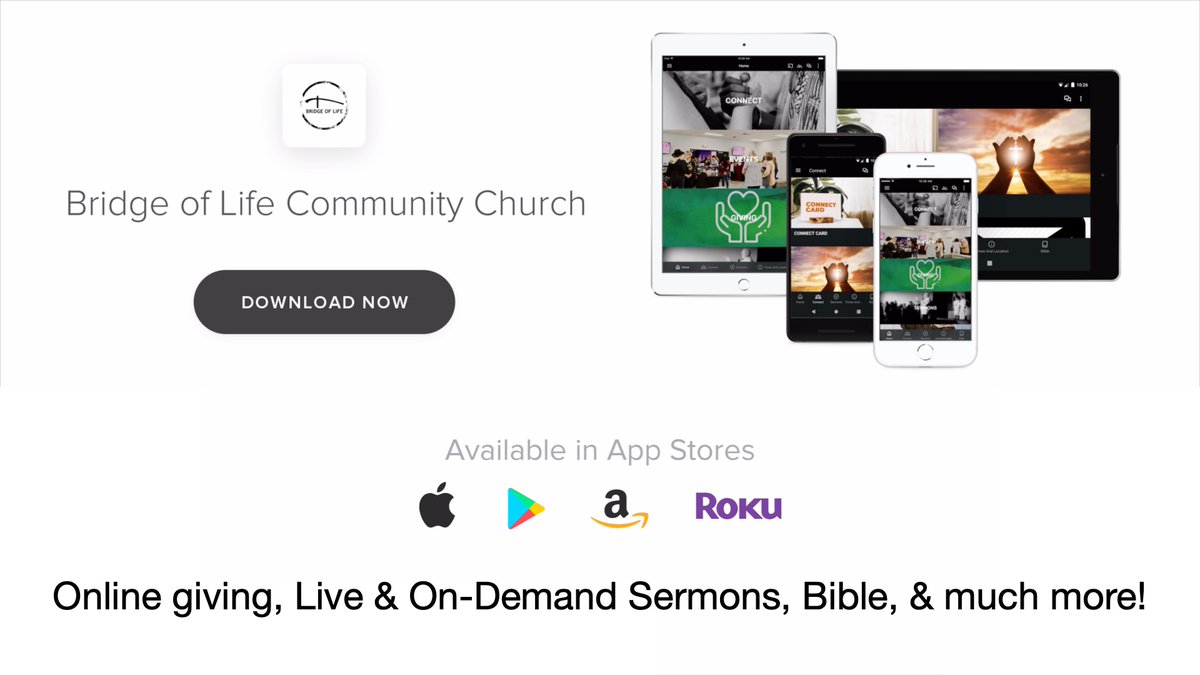 bridgeoflifecc's tweet photo. If you haven't checked out the Bridge of Life App yet, now is the time to do so! We have many discipleship tools and ways to build community with one another. With many new features coming out regularly. #bridgeoflife #discipleship #community https://t.co/37xaYSQTir