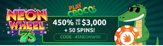 &#39;Neon Wheel 7s&#39; Coming Soon - All Players Get 25 Free Spins - New Players Get 450% Match + 50 Spins at PlayCroco Casino!