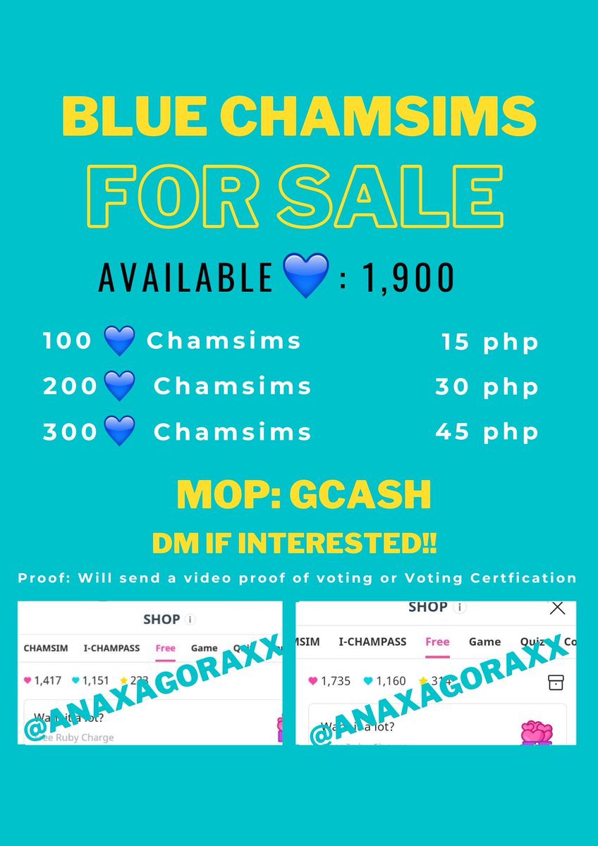 wts lfb / available votes for sale

IDOL CHAMP
1,900 blue chamsims

ShowChampion Pre-Voting
Outstanding K-POP IDOL
BEST O.S.T
Debut Anniversary September
Seoul International Drama Awards

Dm for buy

mop: gcash

🏷️ wts kpop vote idol champ blue ruby chamsims ph SDA 2022