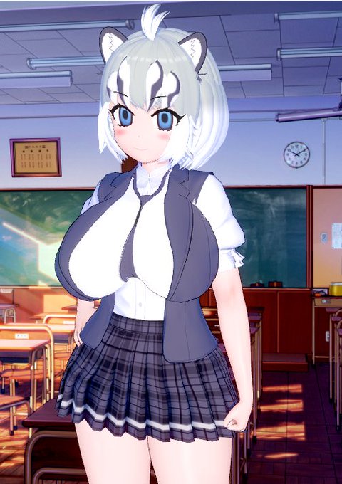 続いて、ホラアナライオンの違う服装を作ってみました。左上から制服、体操着、水着です。 サークルの服装はどんな服を着せるか分からなくてまだ作っていません。 