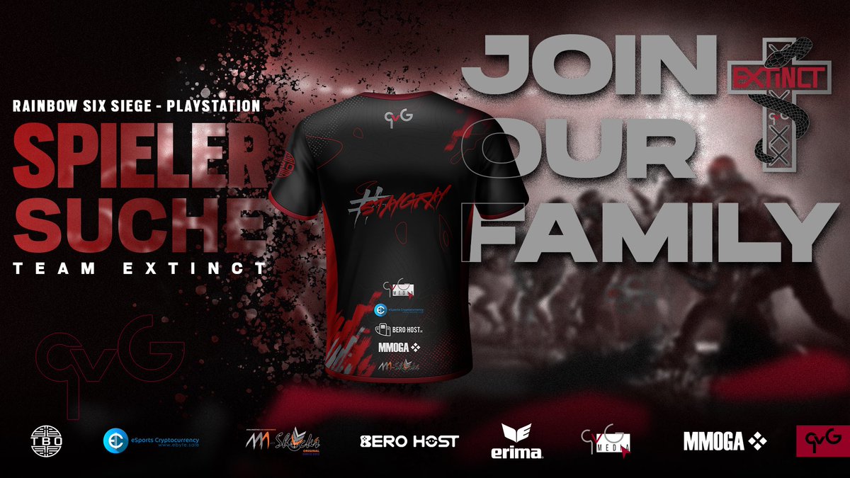 ✨ Unser #R6S #Playstation Team <a href="/Extinct_qvG/">Extinct</a> ist #LFP ✨

Kurz zum Team: 
➡️ Champ Niveau
➡️ Strats vorhanden 
➡️ IGL Vorhanden
➡️ bisher gute Erfolge

Gesucht wird: 
➡️ Fragger
➡️ Flex/Sup
➡️ Champ+
➡️ Comp Erfahrung 
➡️ 🇩🇪 16+/🇦🇹🇨🇭18+

Bei Interesse dm an <a href="/qSlowzyyy/">Fabio (Boosting WLS)</a> 

#staygray
