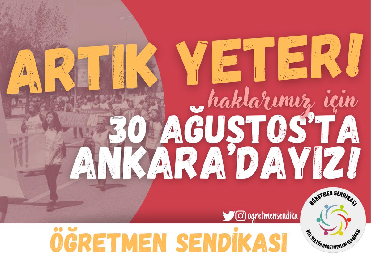 ogretmensendika's tweet photo. Mobbinge, belirli süreli sözleşmeye, sigortasız çalıştırılmaya, on aylık yasa dışı sözleşmelere karşı sözümüz var: Güvencesizliği durduracağız! İnsanca bir yaşam güvenceli iş öğretmenlerin hakkıdır. #ÖzelSektörÖğretmenleriAnkaraya https://t.co/5CLWbJ1v4o