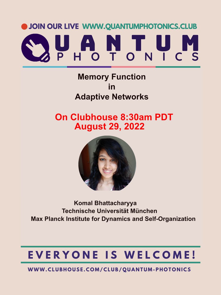 ceciletamura's tweet photo. @KomalBhattacha2 in a deep dive @qpclub1 
in @Clubhouse with @ceciletamura , @sierra_photon , &amp; Rajarshi Pratipati
29 August 8:30 a.m. PDT. 

https://t.co/Oa0INNfT7q https://t.co/NdZ35FQ3Bv