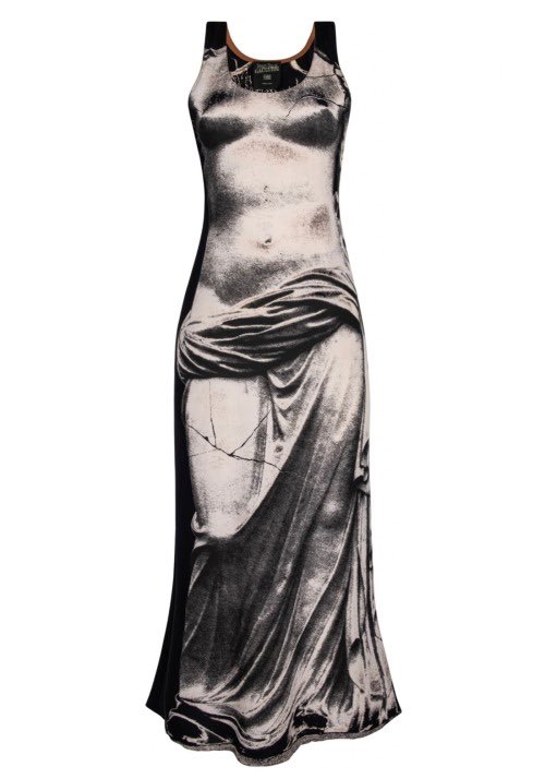 dreamsofgold__'s tweet photo. Jean Paul Gaultier Spring 1999 Runway Museum Hellenic Statue Gown https://t.co/85Vif5QVZd