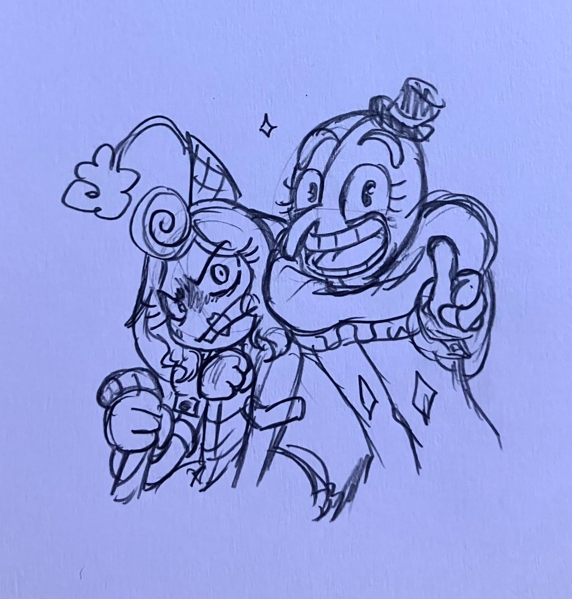 redennogard's tweet photo. Old drawings of carnival trio!!. I tried to figure out their personalities and here are the results:
-Beppi the silly clown
-Bonnie the tsundere baroness
-Djimmi a middleman and also is big fan of Sally!
#cuphead #beppi #beppitheclown #baronessvonbonbon #djimmi #djimmithegreat https://t.co/TCtsyqfCew