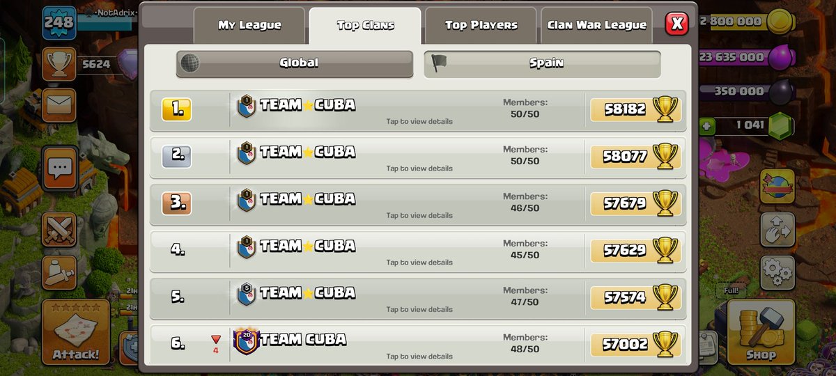 NotAdrix's tweet photo. Me parece lamentable que supercell permita esto, y se supone que es el top de España jajaja https://t.co/1zUsMnb9UV