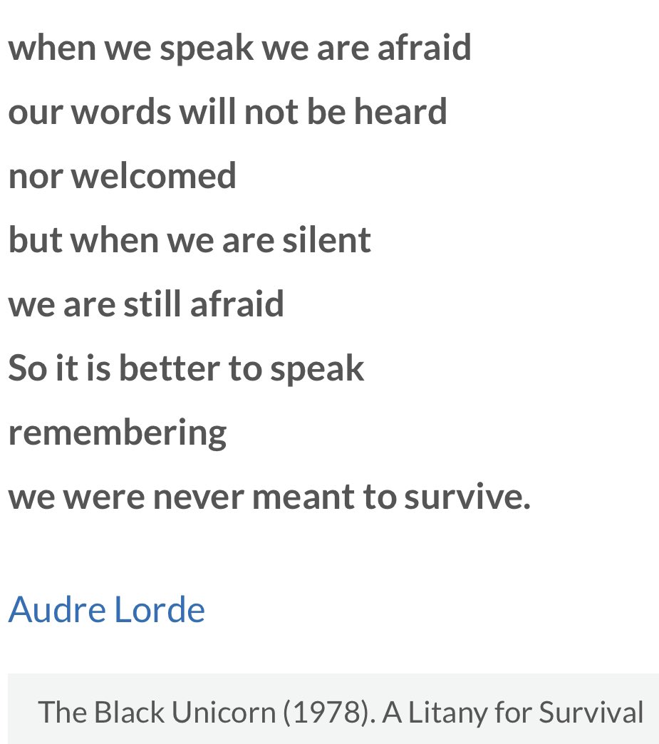 DrMaxineDavis's tweet photo. “To survive my story is an act of resistance but to tell it is an active attack on the violence we survive every day” -(Aja Anera Holston, 2016)

🦋 ✨….🔥✊🏾 https://t.co/E2E8VdjelA