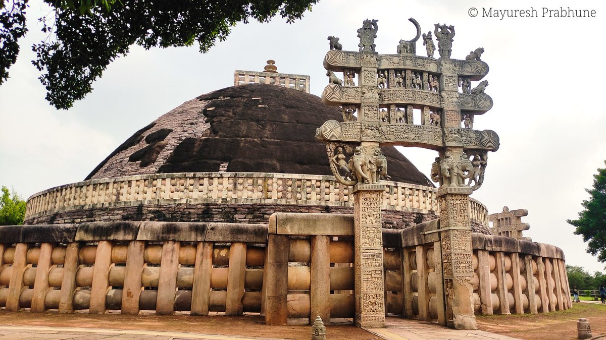 The Great #Stupa at #Sanchi. #SanchiStupa #Ashoka #Maurya #Gupta #buddhistcomplex #indianheritage #WorldHeritage #unesco #incredibleindia #MadhyaPradesh #ProjectMeghdoot #mobilecamera #pocox2 #mayureshgp