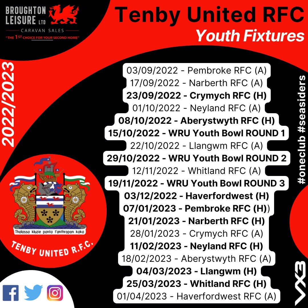 🔊 League rugby is back! 🚨 

Senior and Youth league fixtures KO on Saturday 3rd September… hopefully see you there 🤩

🔴⚫️🔴⚫️🔴⚫️🔴⚫️🔴⚫️🔴⚫️

#oneclub #seasiders