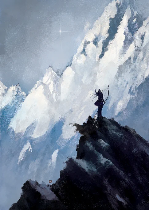 Legolas y Aragorn observan la estrella de Eärendil.yidanyuan 