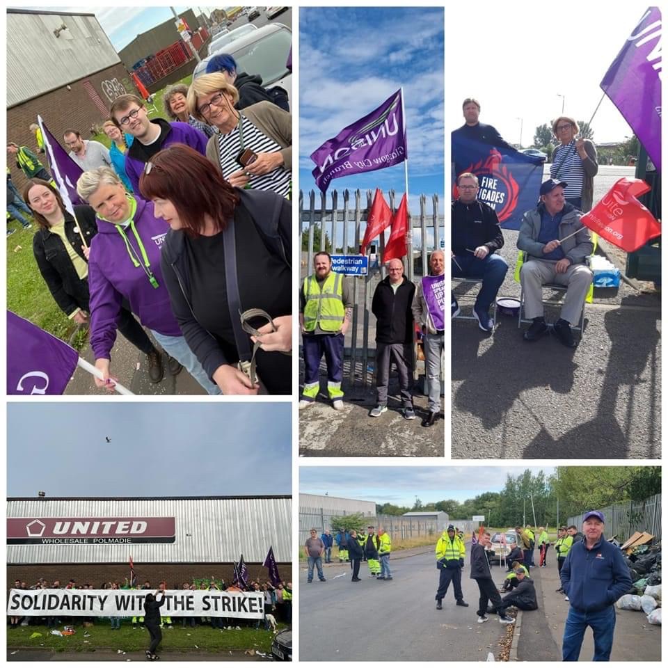 unison_glasgow's tweet image. Waste Workers standing strong again this sunny Sunday morning on pickets across Glasgow 💪 ✊️ #SupportStrikes #Glasgow #UNISON