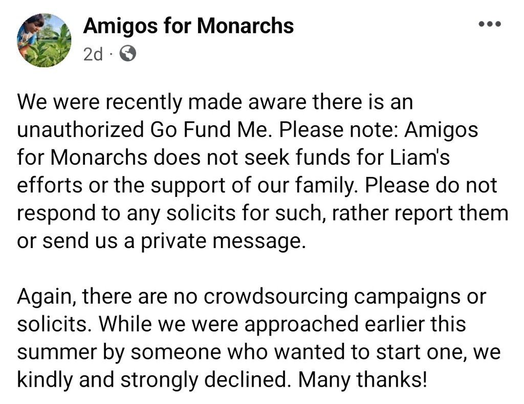 A reminder to #AmigosforMonarchs Twitter followers. 🌱