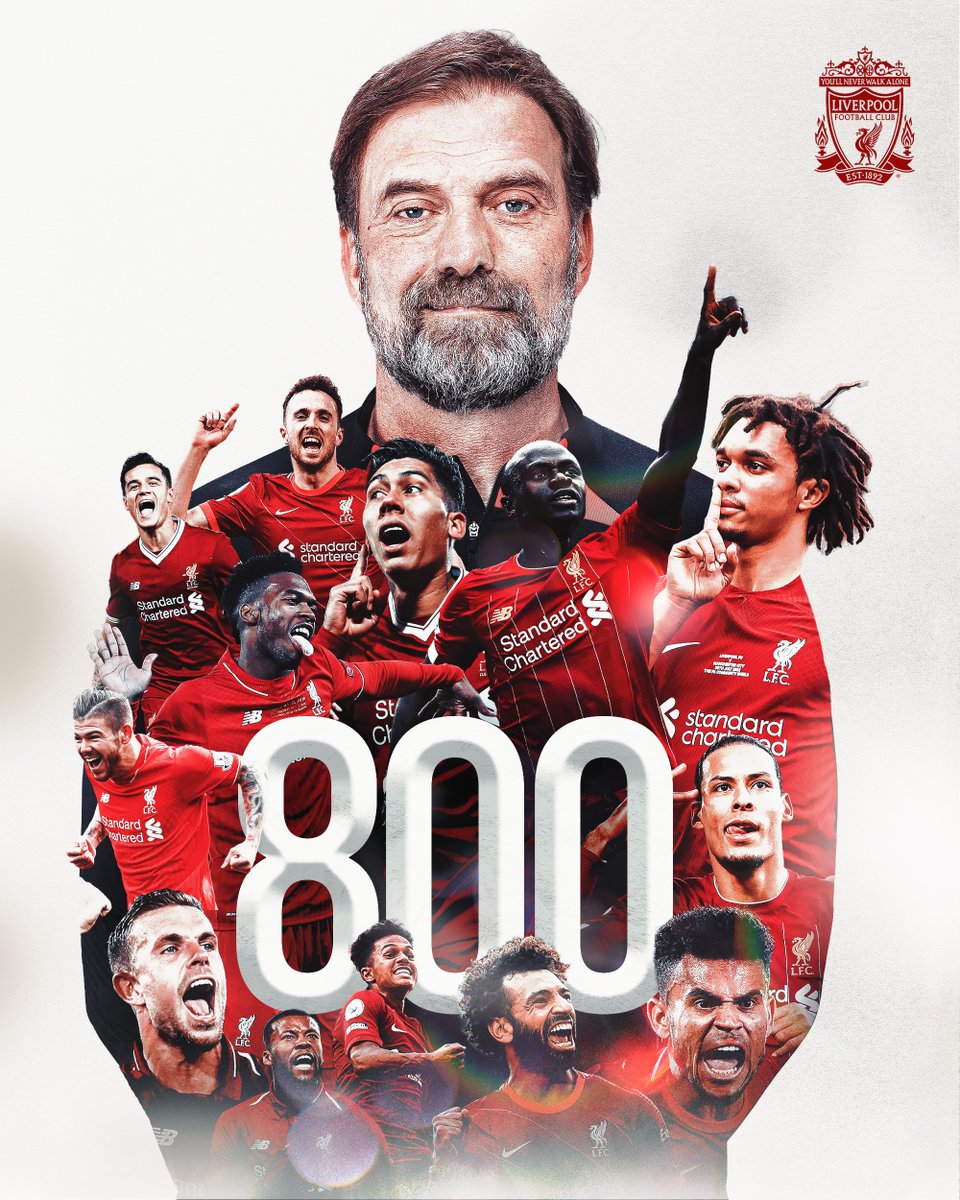 LFC's tweet photo. 8️⃣0️⃣0️⃣ Goals scored under the boss 👏 https://t.co/KQEguomKKk