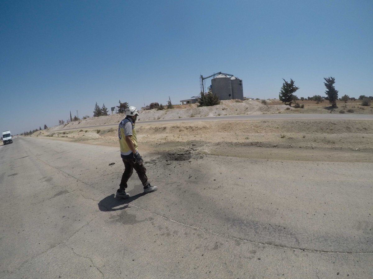 SyriaCivilDef's tweet photo. Today, the regime forces and Russian artillery bombed the outskirts of villages of #AlBara, #Fleifel, #Benin, and #Afis, along with the #Aleppo_Lattakia road near #Neirab village #Idlib. The teams responded to the bombing scenes and did not report any casualties.
#WhiteHelmets https://t.co/UQH7YfpfE0