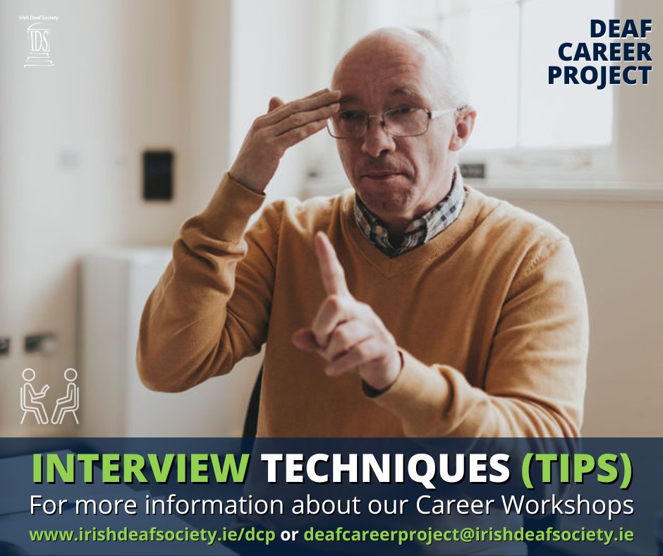IrishDeafSoc's tweet photo. Want to win your next interview and to get that job you've been looking for?
ISL Video: https://t.co/HaVhqmIJzd
Career Workshop Reg: https://t.co/P91ArRFh7D
@pobal @HHumphreysFG @msmaryquirke @ETBIreland @euroguidanceIE @rosarii_mannion
#DeafCareerProject #IAmTheBossOfMe https://t.co/fuoGe07Vvb