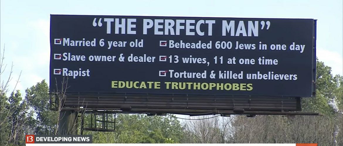 This billboard has come up in Indiana- US, by the side of a major highway near the Washington Street Exit. Apparently, this billboard has rattled a certain very peaceful community living there Guess this Perfect Man..💫👌🏻