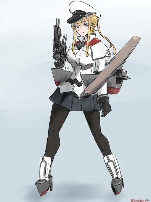 #艦これ版深夜の真剣お絵描き60分一本勝負#艦これ版真剣お絵描き60分一本勝負_20220828格ゲーの立ち絵風にしてみた 