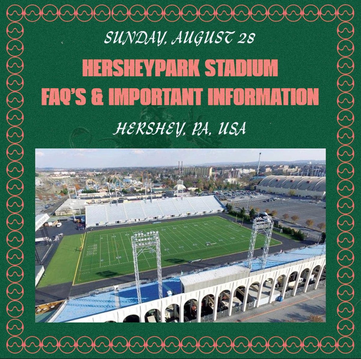 ChromaticaBN's tweet photo. 🎫 | #ChromaticaBall - @ladygaga will perform in Hershey, PA, USA tonight! #ChromaticaBallHershey

📍 Hersheypark Stadium
👥 30.000
🚪 Doors open at 6:30PM (VIP check-in from 4:00 - 5:50PM)
🕙 Gaga on at 8:30PM https://t.co/ewRdchcpWg