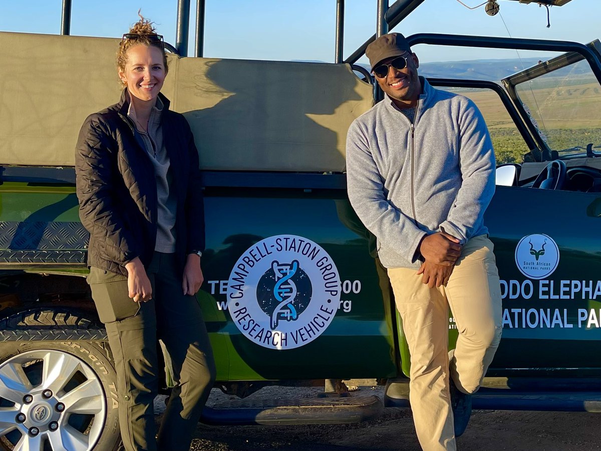 SCampbellstaton's tweet photo. Aaaand, that’s a wrap. Great field season w/ @madison_lichak at the incredible @SANParksAENP. 75 elephant biopsies in 2 weeks! Monumental feat, but we pulled it off. She’s got one epic dissertation ahead of her. Good stuff. #shesgotskills https://t.co/UTNHb3IR6p