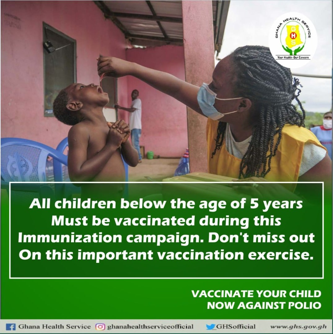 _GHSofficial's tweet photo. Vaccinate your child now against polio 
#HelpkickpoliooutofGhana 
#polio https://t.co/unPg5zaZvz