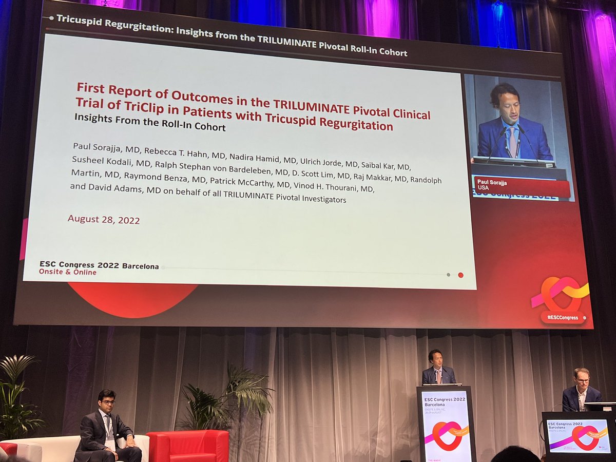 HamidNadira's tweet photo. Awesome presentation by @psorajja : The roll-in cohort from the TRILUMINATE Pivotal trial! Successful TR reduction, improvement functional status QoL @AbbottCardio @AbbottNews @JoaoLCavalcante @hahn_rt @SusheelKodaliMD @VinodThourani @vonBardelebenRS @UlrichJordeMD dadams saibalk https://t.co/pCv6ks6lcC