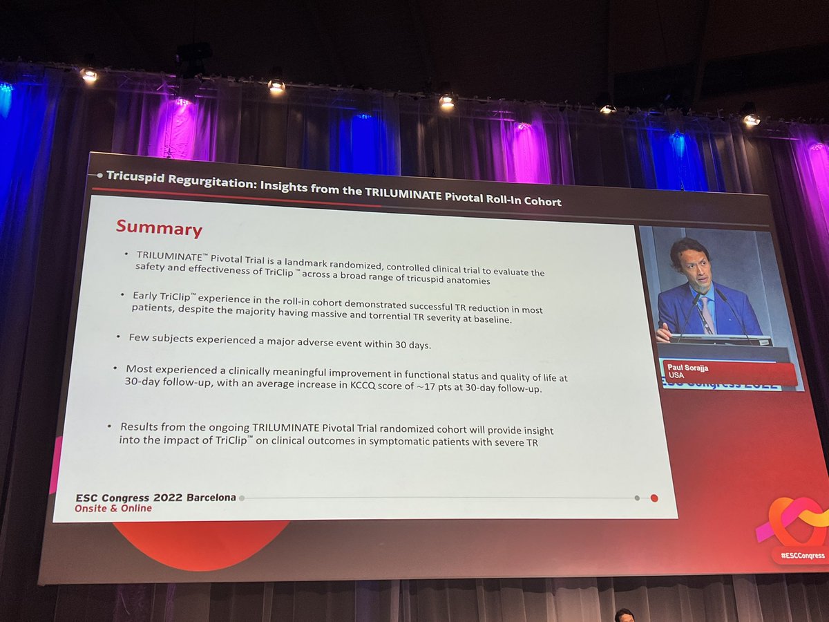 HamidNadira's tweet photo. Awesome presentation by @psorajja : The roll-in cohort from the TRILUMINATE Pivotal trial! Successful TR reduction, improvement functional status QoL @AbbottCardio @AbbottNews @JoaoLCavalcante @hahn_rt @SusheelKodaliMD @VinodThourani @vonBardelebenRS @UlrichJordeMD dadams saibalk https://t.co/pCv6ks6lcC
