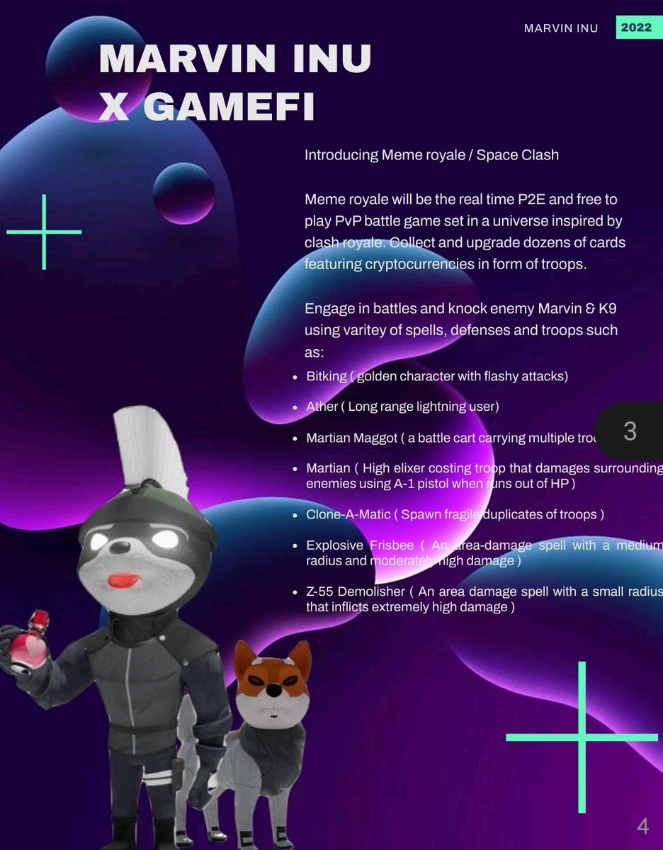 ShinobiOfCrypto's tweet photo. $Marvin has recently dropped new pieces of both 2D and 3D #NFTs including #Gamefi vision for their game inspired from #Clashroyale💣

Whitelisting has begun on discord and join to ASAP to start your WL grind ⚡

https://t.co/WMiDBdc3fD

#Supercell #P2E #Marvininu #DC #Shib #BAYC https://t.co/eWpqOjnPea