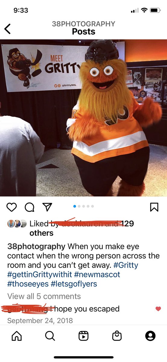 flyersgirl38's tweet photo. Had a conversation about Gritty yesterday so I went back to find the first post/interaction I had with him.
#quitearide #gettingrittywithit #birthdaycomingup @GrittyNHL https://t.co/21fwhwYlZO