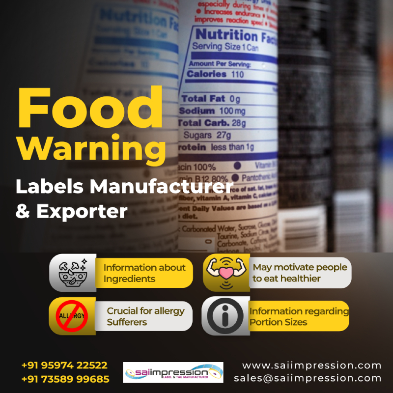 ImpressionSai's tweet image. As an expert Food labels manufacturer and exporter, #SaiImpression provides a wide range of #SafetyLabels for Food products.

Get a free quote - bit.ly/3TpcssS.

Connect with us! 73589 99685 | sales@saiimpression.com

#FoodSafetyLabels #CautionLabels #FoodWarningLabels