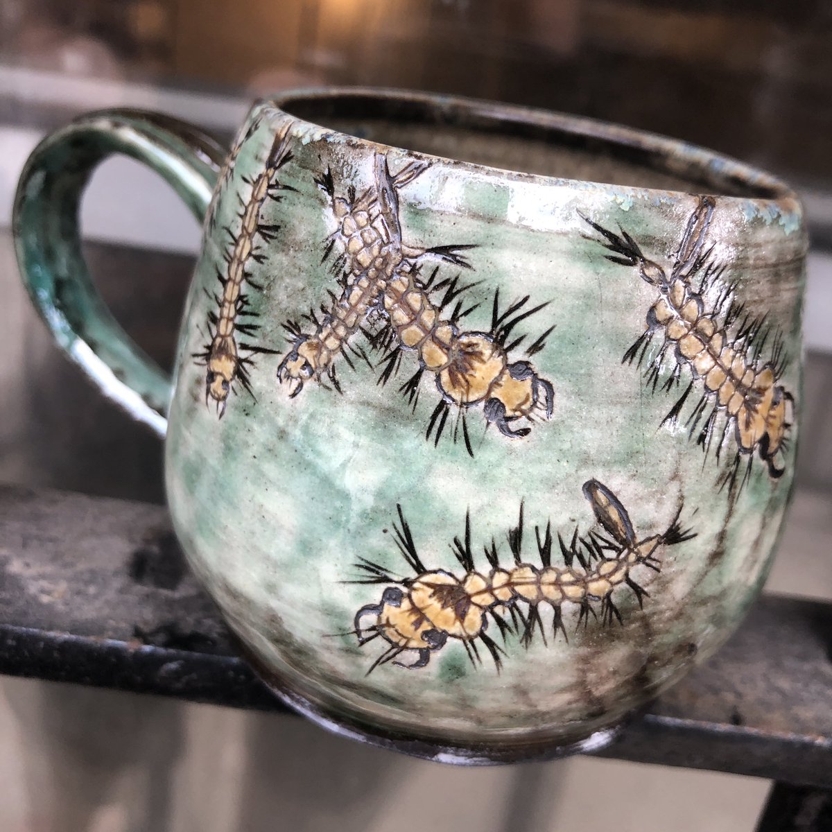DanielleSucher's tweet photo. Mosquito larvae mug fresh outta the glaze kiln #InverteFest https://t.co/6vAsFbagGJ