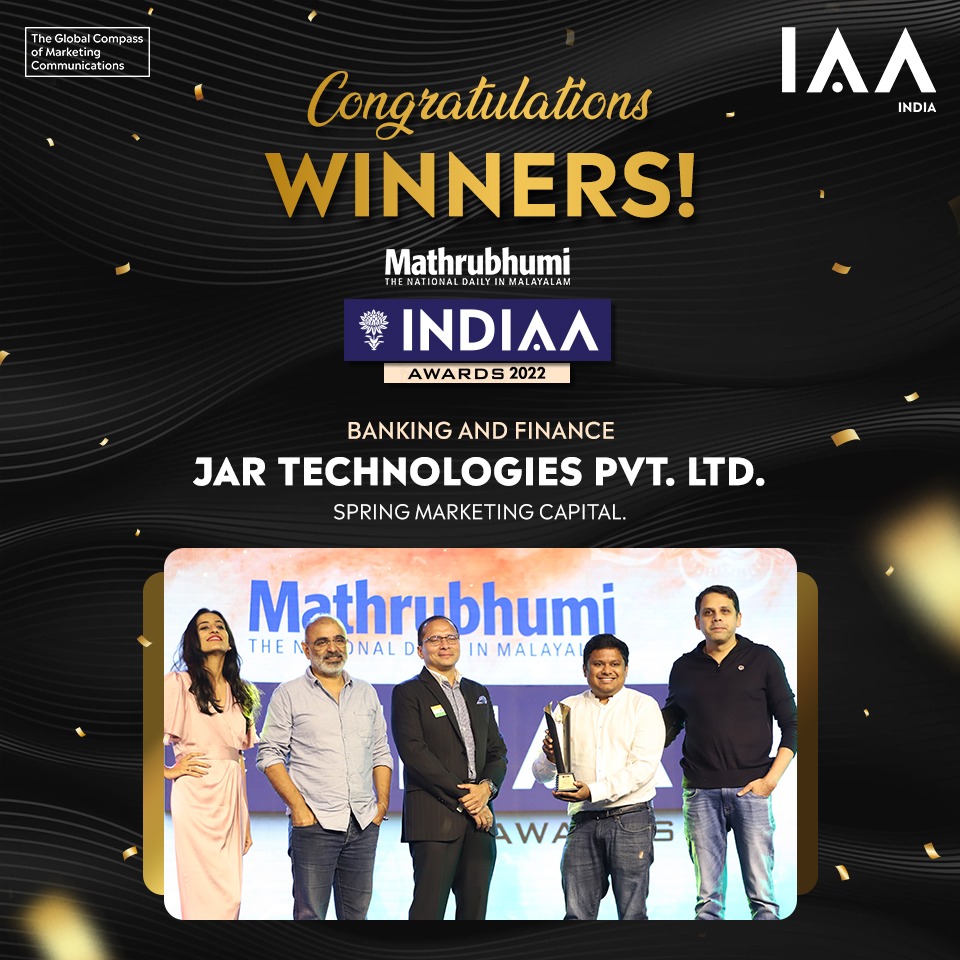 JarAppHQ's tweet photo. Our #BachaoJarAppPe campaign was recognised and awarded for the most creative campaign at the #IndIAAAwards 2022 under the Banking and Finance Category. ๐ซ
@agNishchay https://t.co/covZg2uPLJ