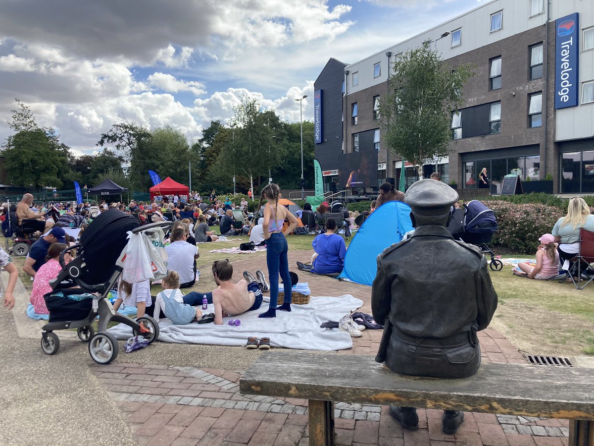 Captain Mainwaring grabbed a good spot for Encanto. Lion King coming up at 3:30pm &amp; Mamma Mia at 6pm. All part of <a href="/BreckCouncil/">Breckland Council</a> and @ThetfordCouncil Stage &amp; Screen event. Outdoor cinema is FREE so come and join the crowd. #Placemaking #Partnership #LocalGov @LightThetford