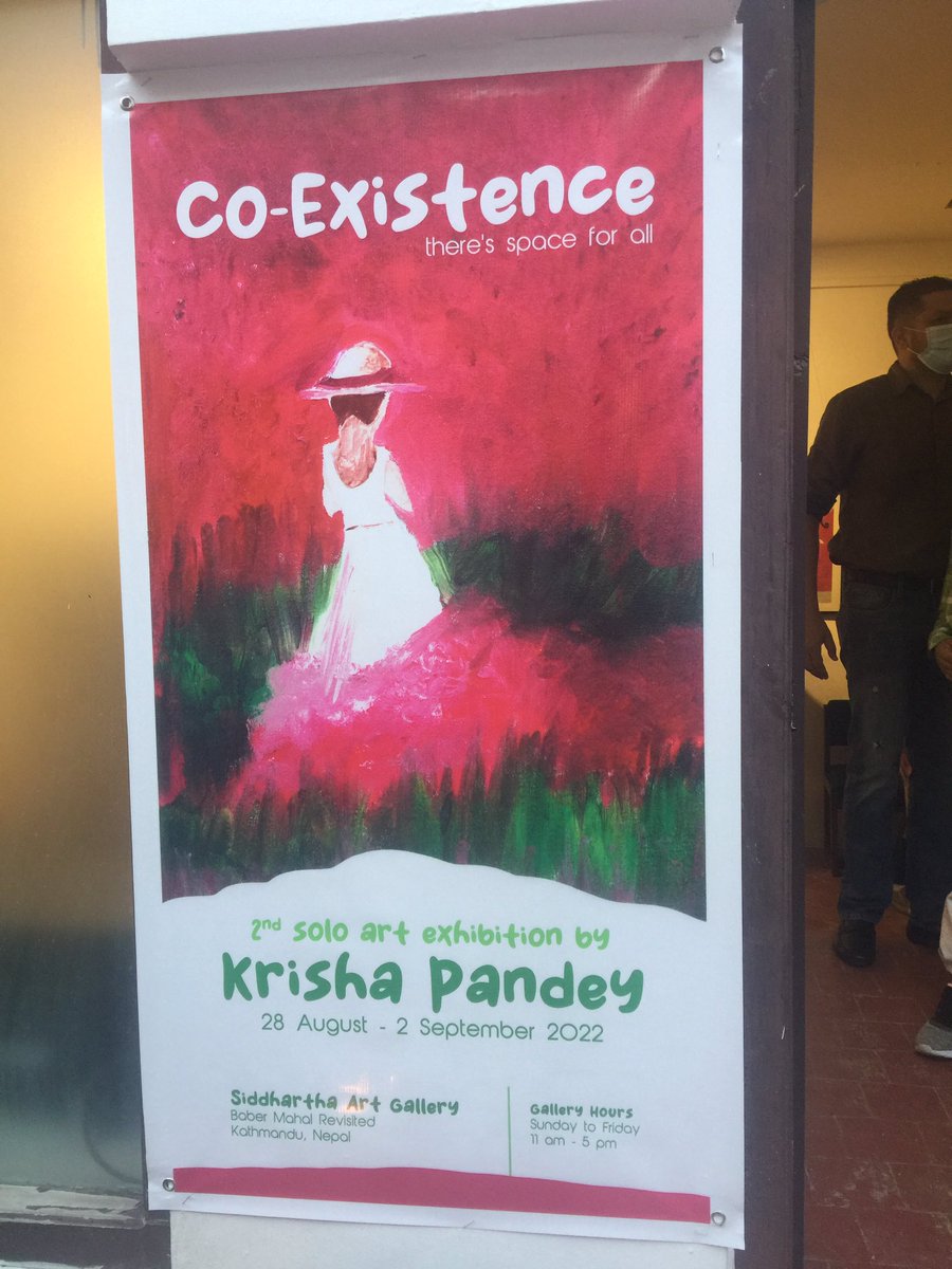 MountainLhamo's tweet photo. Art Exhibition of 9-year-old artist Krisha Pandey- Happening right now at the Siddhartha Art Gallery, Babar Mahal Revisited. 
28th August to 2nd Sept 2022 

Krisha says- “Women and the ecosystem...women can be economically active as well”

#Art 
#Nepal https://t.co/feyOR4uQbS