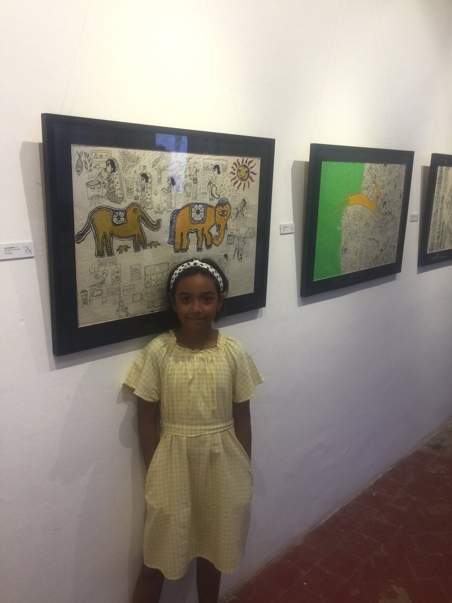 MountainLhamo's tweet photo. Art Exhibition of 9-year-old artist Krisha Pandey- Happening right now at the Siddhartha Art Gallery, Babar Mahal Revisited. 
28th August to 2nd Sept 2022 

Krisha says- “Women and the ecosystem...women can be economically active as well”

#Art 
#Nepal https://t.co/feyOR4uQbS