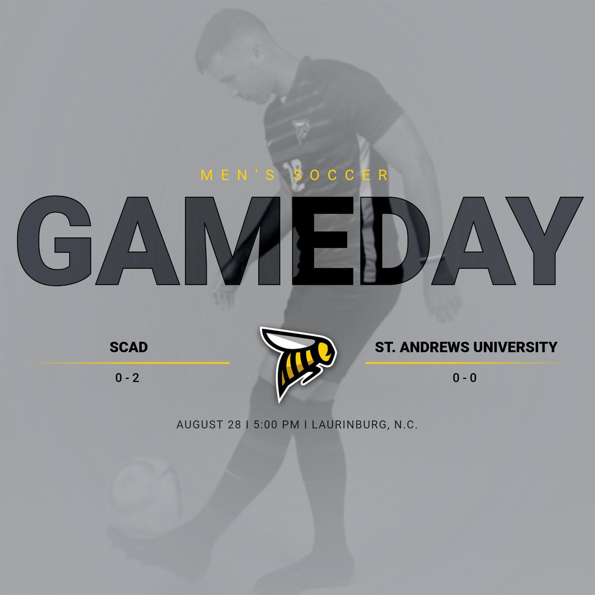 Sunday Funday = Sunday GAME DAY! Let's GO BEES!! <a href="/scadmenssoccer/">SCAD Men’s Soccer</a> faces St. Andrews on the road at 5:00 p.m. TODAY! 

#gobees #scadathletics #naiamsoccer #scadsoccer #scad