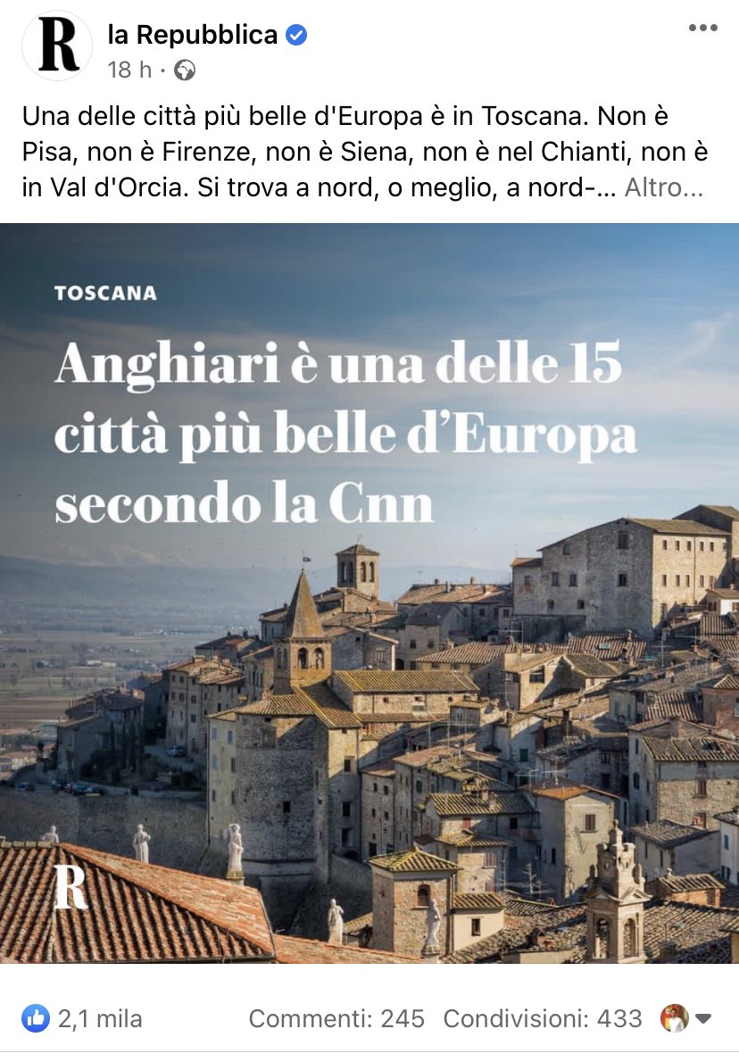 polcri's tweet photo. #Anghiari sta vivendo una fase di straordinaria crescita culturale camminando alla pari con città più importanti, senza timore di scommettere su se stessa con sacrificio e passione. Grande risultato! https://t.co/np9X8nFMjp