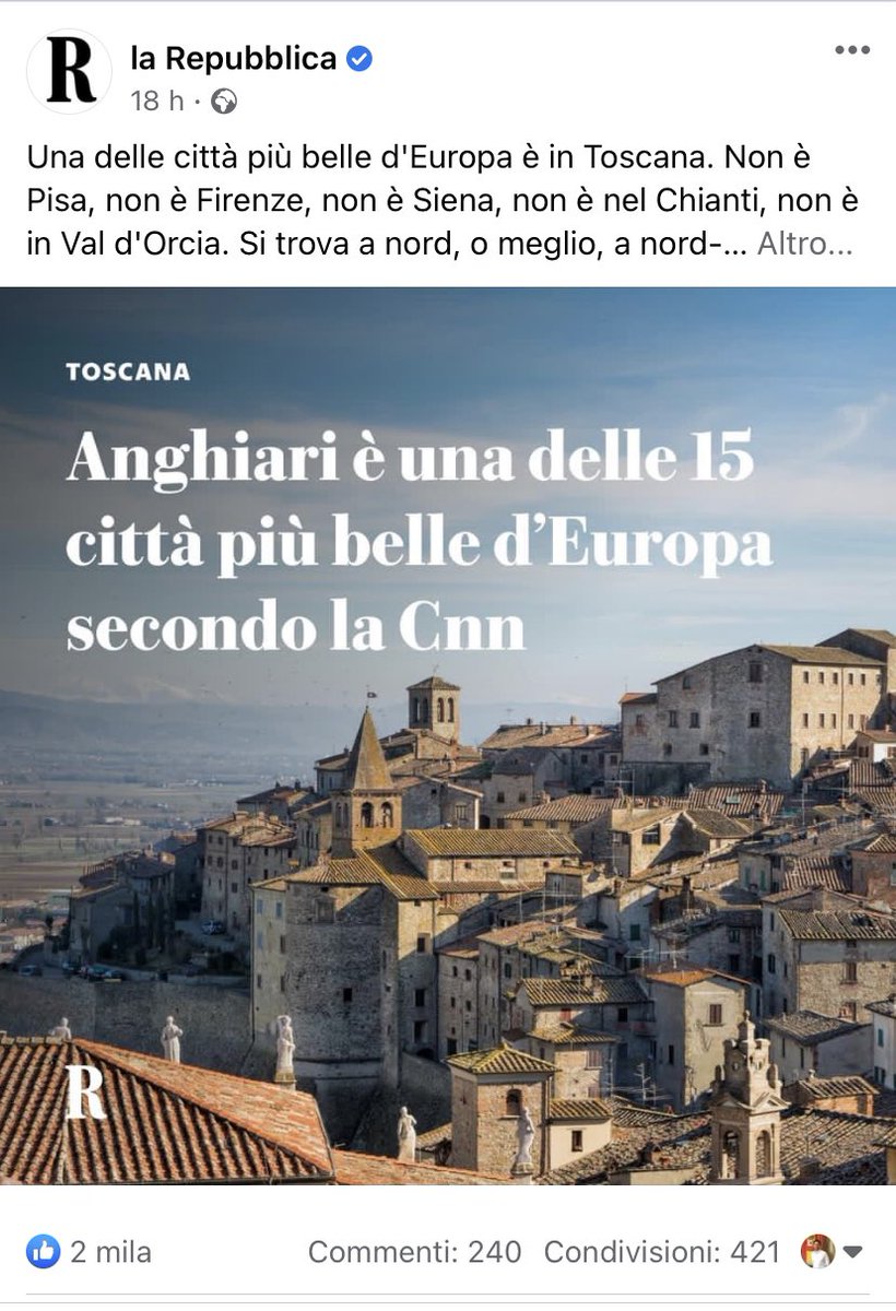 polcri's tweet photo. #Anghiari sta vivendo una fase di straordinaria crescita culturale camminando alla pari con città più importanti, senza timore di scommettere su se stessa con sacrificio e passione. Grande risultato! https://t.co/np9X8nFMjp