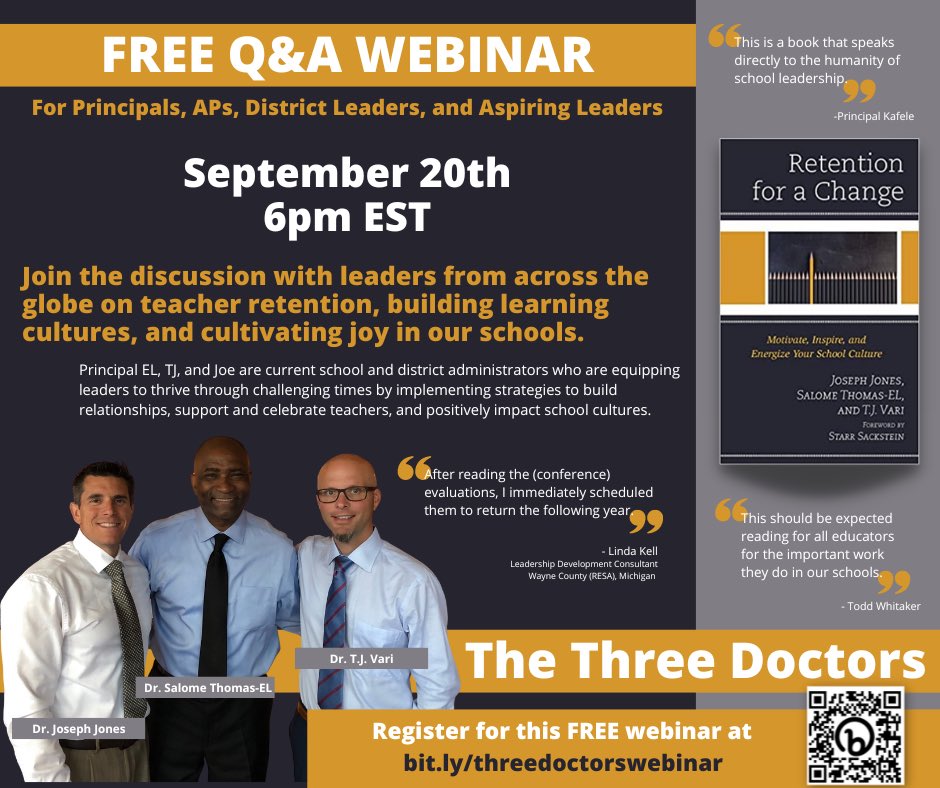 We must be honest about our schools! If we want to keep #teachers we must help #admins support them so they can take care of the #kids! Some admins are struggling and we are committed to assist like Magic Johnson! Join #leaders &amp; aspiring leaders as we find solutions on 9/20!