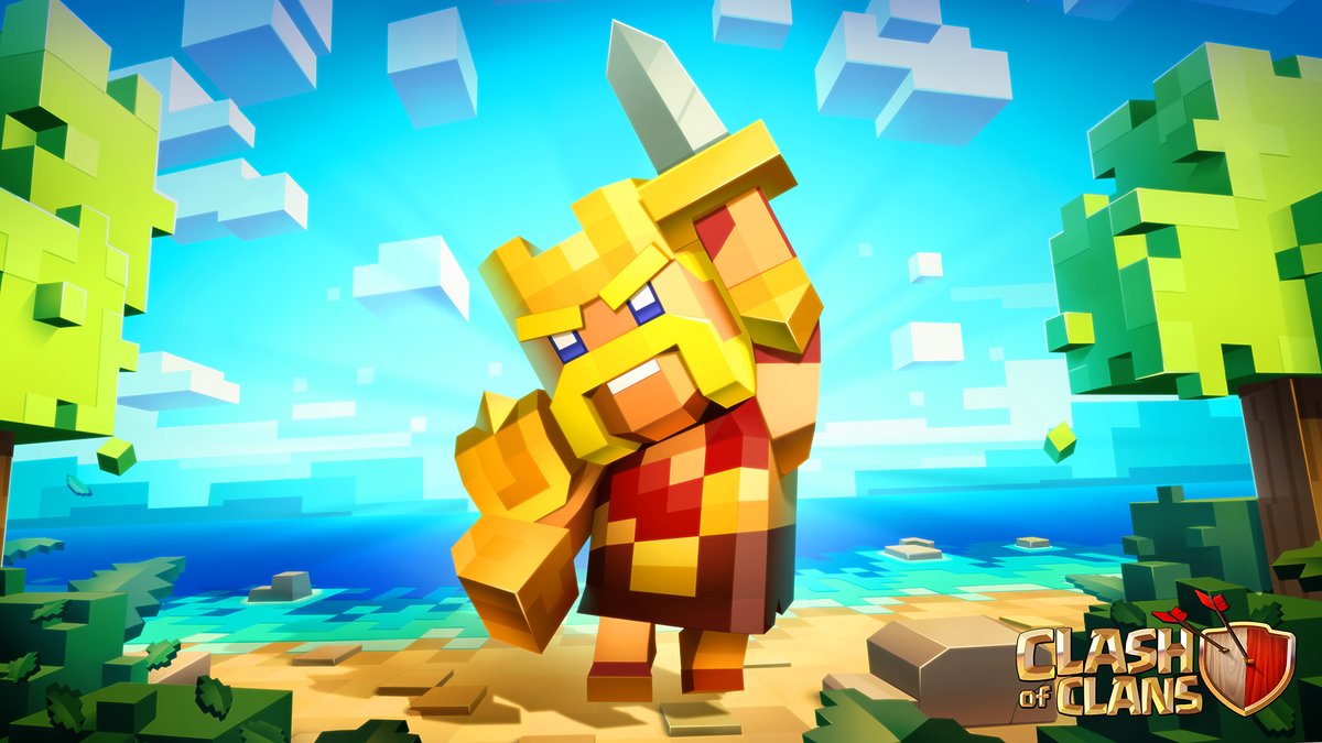 ClashofClans's tweet photo. There's still time to claim your free Goblin King Tribute statue and Pixel King skin from August Season Challenges, and to unlock the matching Pixel Scenery through the Clashiversary Challenges! 💪 https://t.co/pfdoLLVVw1
