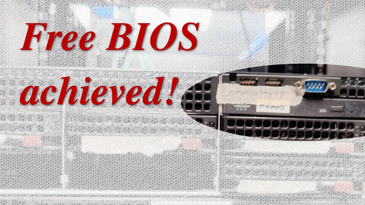 fsf's tweet photo. Free BIOS achieved!!! Read the latest article by FSF senior systems administrator, Ian Kelling, about the FSF tech teams latest achievement toward freedom. https://t.co/dNKpmcEUfC #libreboot #coreboot #freeBIOS https://t.co/D0gPm9Irad