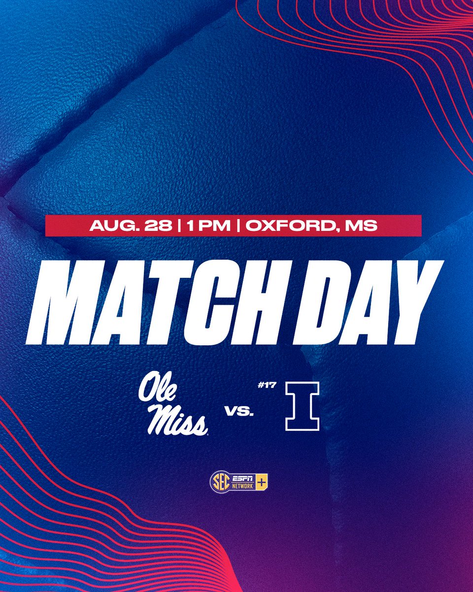 OleMissVB's tweet photo. another top-20 opponent at gillom!

🆚 #17 illinois
⏰ 1 pm
📍 oxford, miss.
🏟️ gillom center
📺 https://t.co/DoO2TQJ2YL
📊 https://t.co/e8PGcrbz9e https://t.co/02Hx8ejLVg