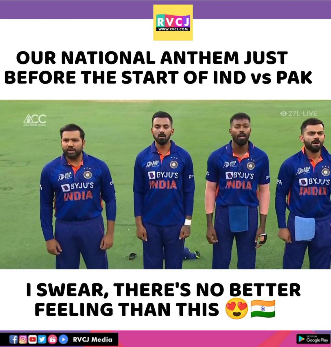 RVCJ_FB's tweet photo. National Anthem 🇮🇳
#AsiaCup2022 #INDvPAK https://t.co/dsIGhBBhBD