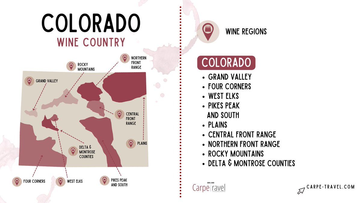 thecarpetravel's tweet photo. Discover Colorado Wine Country Colorful #Colorado is known for its mountains, skiing and tons of breweries. But for all the #winelovers there are 2 AVAs and 80+ wineries to sip in. https://t.co/cprG09pf53
#cowine #travel https://t.co/pflmCthOMm