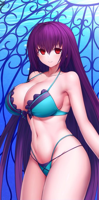 この前のスカサハバニーには差分があったのじゃ。そんなわけで水着スカディ(ルーラー)#FGO 