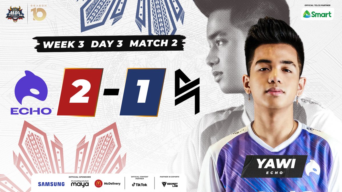 MPLPhilippines's tweet photo. Be loud and proud because Echo takes the series against Blacklist International! 🔥 

#LakasNa10to #MPLPhilippines #SmartPowersMPLS10 https://t.co/YqjGR77dvq