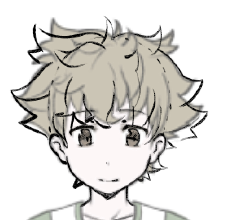 再掲になるけど髪型に触れてたらへんのわかばくんの絵 